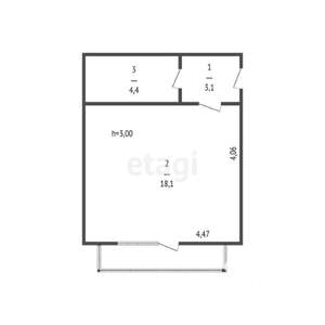 1-к квартира, вторичка, 30м2, 5/5 этаж