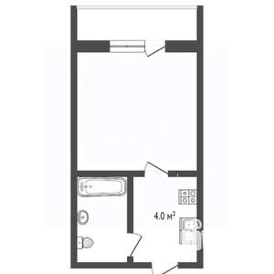 1-к квартира, вторичка, 25м2, 1/2 этаж