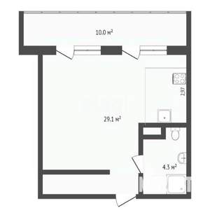 1-к квартира, вторичка, 41м2, 11/17 этаж