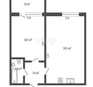 2-к квартира, вторичка, 42м2, 1/5 этаж