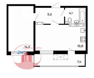 1-к квартира, вторичка, 47м2, 9/9 этаж