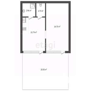 1-к квартира, сданный дом, 33м2, 1/3 этаж