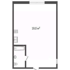 Студия квартира, вторичка, 18м2, 2/5 этаж