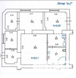 3-к квартира, вторичка, 86м2, 1/2 этаж