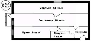 2-к квартира, вторичка, 42м2, 5/5 этаж