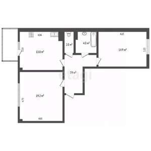 2-к квартира, вторичка, 63м2, 3/6 этаж