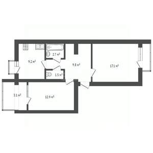 2-к квартира, вторичка, 52м2, 4/5 этаж