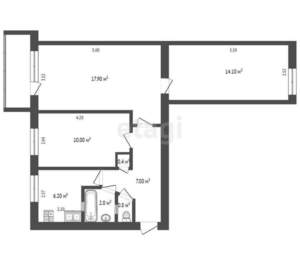 3-к квартира, вторичка, 59м2, 4/5 этаж