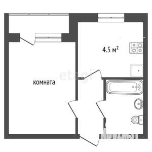 1-к квартира, вторичка, 23м2, 1/5 этаж