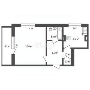 1-к квартира, вторичка, 40м2, 7/9 этаж