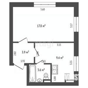 1-к квартира, вторичка, 35м2, 1/5 этаж