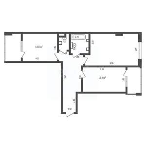 2-к квартира, вторичка, 73м2, 3/16 этаж
