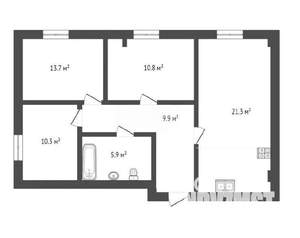 3-к квартира, вторичка, 70м2, 7/10 этаж