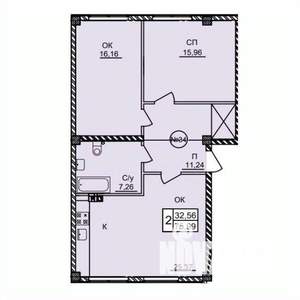 2-к квартира, вторичка, 76м2, 1/3 этаж