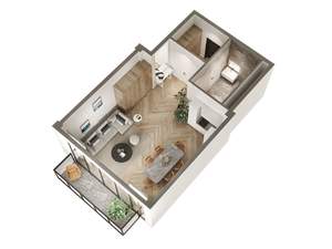 Студия квартира, вторичка, 57м2, 4/7 этаж