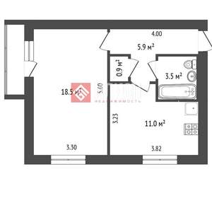 1-к квартира, вторичка, 40м2, 1/3 этаж