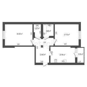 2-к квартира, вторичка, 78м2, 7/8 этаж