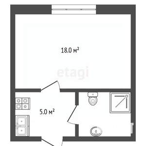 Студия квартира, вторичка, 20м2, 3/10 этаж