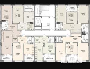 2-к квартира, строящийся дом, 63м2, 2/9 этаж