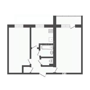 2-к квартира, вторичка, 46м2, 5/5 этаж