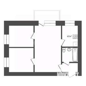 3-к квартира, вторичка, 44м2, 3/5 этаж
