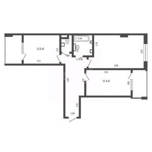 2-к квартира, вторичка, 73м2, 3/16 этаж