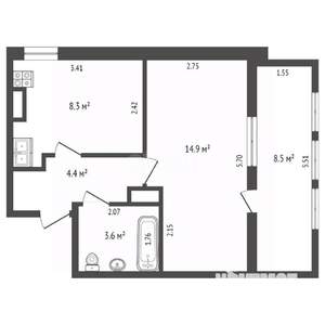 1-к квартира, вторичка, 39м2, 9/10 этаж
