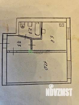 1-к квартира, вторичка, 29м2, 1/5 этаж