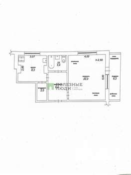 1-к квартира, вторичка, 46м2, 3/9 этаж