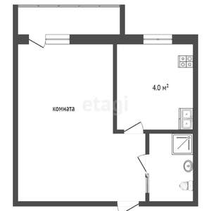 1-к квартира, вторичка, 23м2, 1/5 этаж
