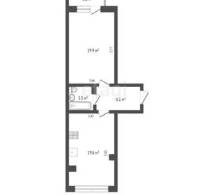 1-к квартира, вторичка, 52м2, 5/10 этаж