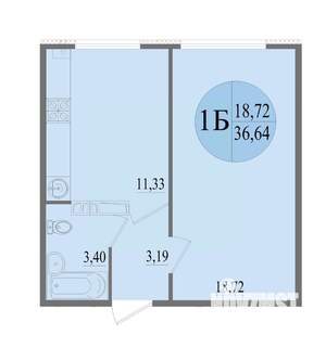 1-к квартира, вторичка, 37м2, 3/10 этаж