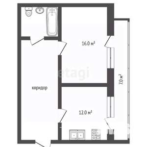 1-к квартира, вторичка, 40м2, 5/5 этаж