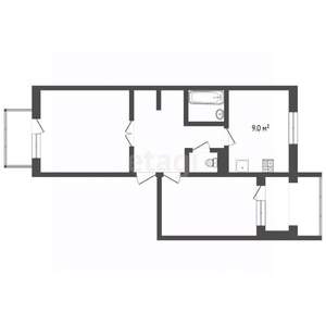 2-к квартира, вторичка, 53м2, 4/5 этаж