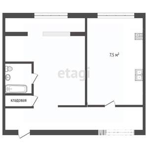 1-к квартира, вторичка, 31м2, 1/5 этаж