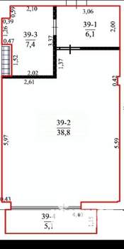 Студия квартира, вторичка, 57м2, 3/7 этаж