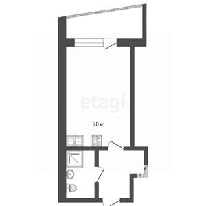 Студия квартира, вторичка, 20м2, 2/5 этаж