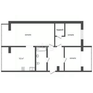 3-к квартира, вторичка, 70м2, 4/5 этаж