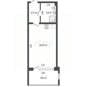 Студия квартира, вторичка, 36м2, 2/11 этаж
