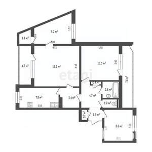 4-к квартира, вторичка, 70м2, 6/9 этаж