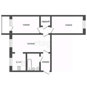 3-к квартира, вторичка, 57м2, 1/5 этаж
