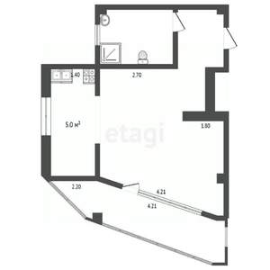Студия квартира, вторичка, 50м2, 2/5 этаж