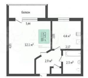 1-к квартира, вторичка, 25м2, 3/5 этаж