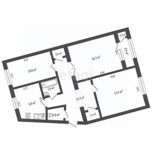 3-к квартира, вторичка, 65м2, 1/5 этаж