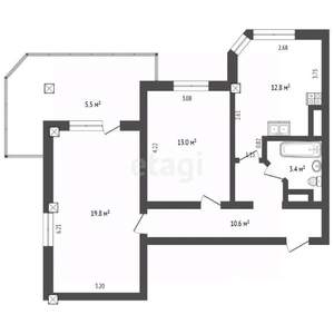 2-к квартира, вторичка, 71м2, 5/11 этаж
